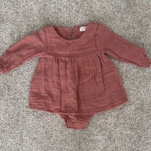 Angel Dear Rust Long Sleeve Dress